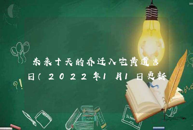 未来十天的乔迁入宅黄道吉日（2022年1月1日更新）,第1张